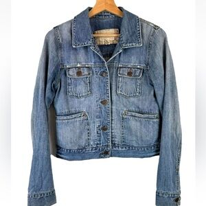 Abercrombie & Fitch Jean Denim Lightly Distressed Jacket small
